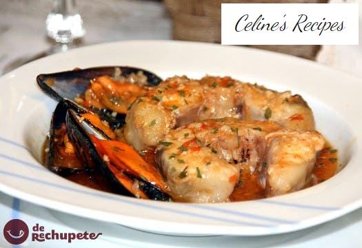 Conger with mussels a la marinera