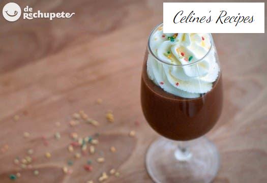 Glass of chocolate and homemade whipped cream