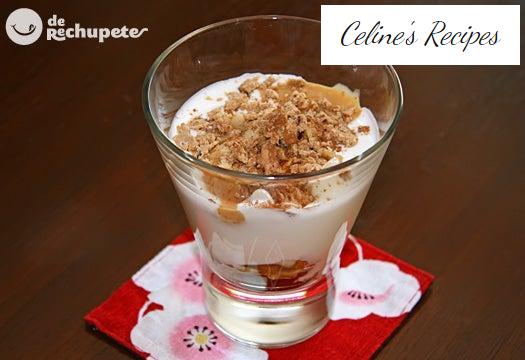 Yogurt glass with nougat cream