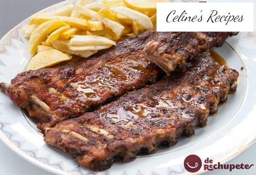 Ribs with homemade barbecue sauce