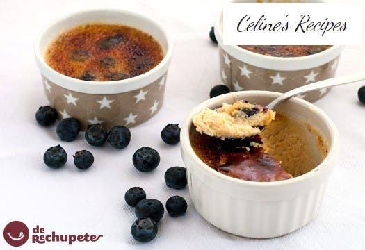 Xixona nougat creme brulee with blueberries