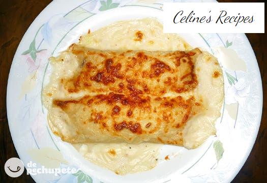 Pancakes stuffed with chicken
