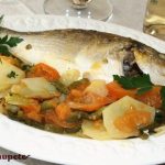 Baked sea bream with olives