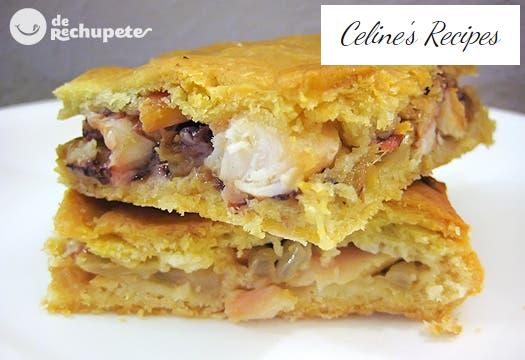 Galician Octopus Empanada with corn dough