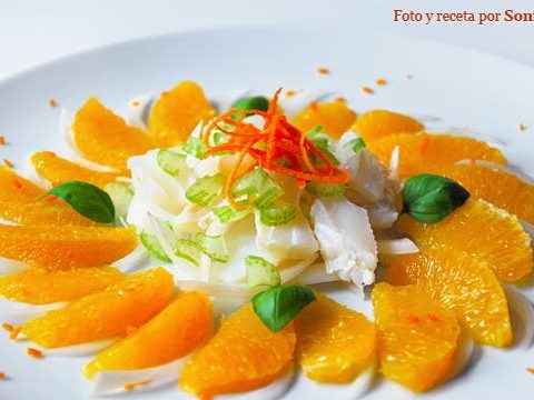 Cod, orange and chive salad