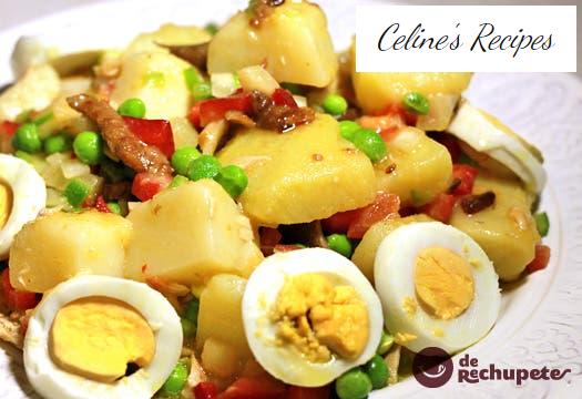 Country salad with mushrooms