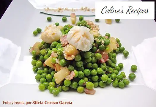 Pea, apple and poached egg salad