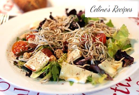 Lettuce salad, Burgos cheese and Northern gulas.