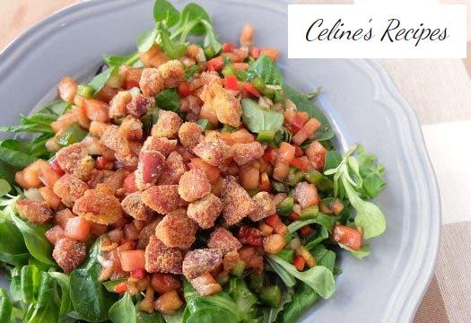 Salad with ham curry