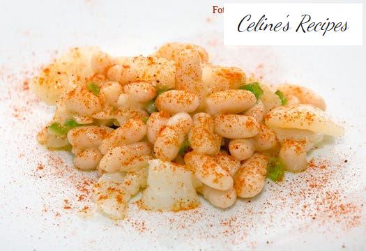 Bean salad with cod