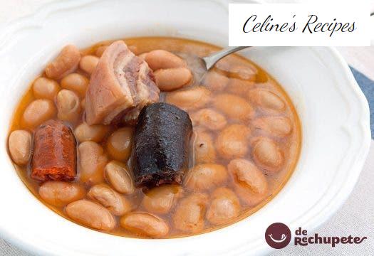 Asturian bean stew in an express pot