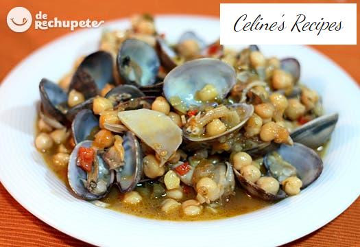 Seafood chickpeas with clams and mushrooms