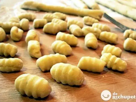 Gnocchi or potato gnocchi. Italian recipe