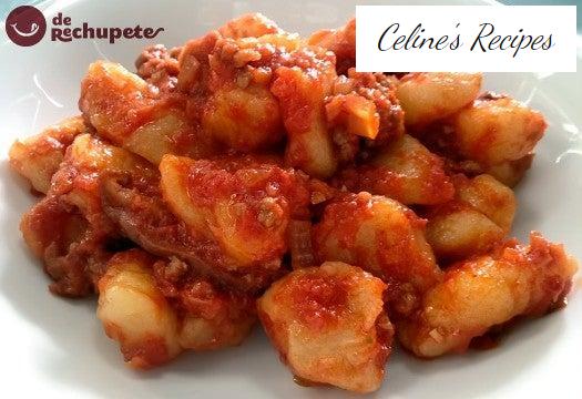Gnocchi or gnocchi with tomato sauce. Gnocchi on the 29th