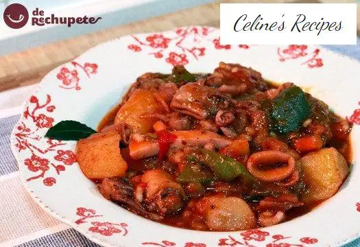 Potato stew with squid