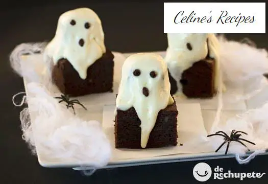Ghost brownies. Halloween recipe
