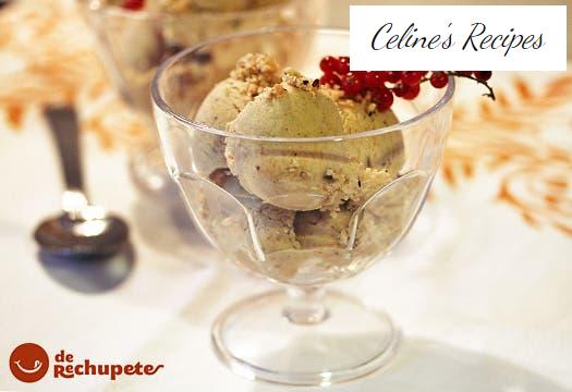 Homemade hazelnut ice cream