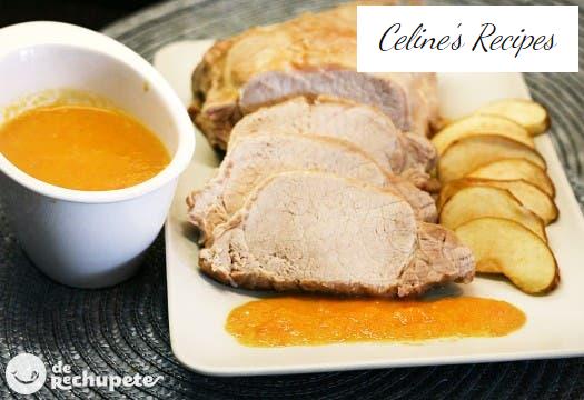 Baked pork loin with apple