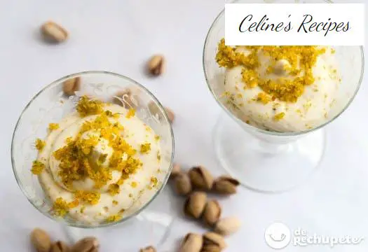 White chocolate mousse with pistachios