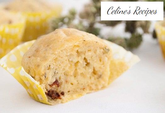 Salty muffins with dried tomato