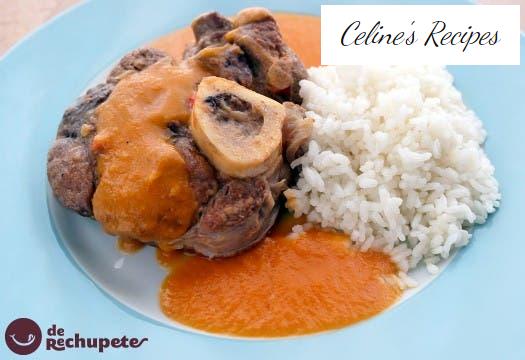 Beef bear cub. Ossobuco a la milanesa