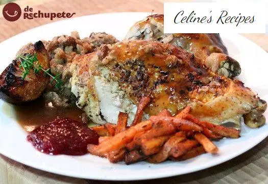 Roasted stuffed turkey