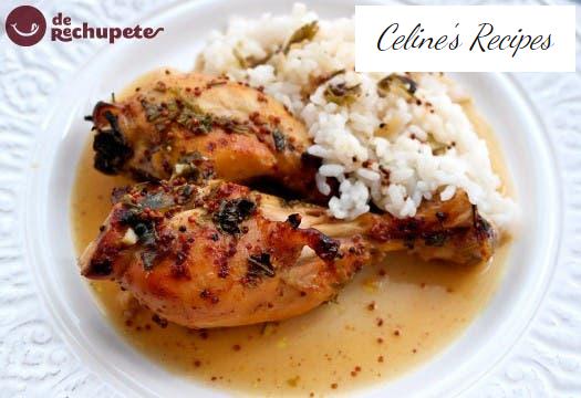 Roast chicken with mustard and honey