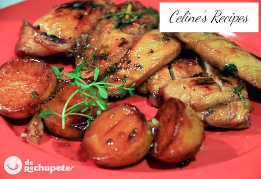 Honey chicken with thyme and rosemary