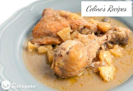 Cider chicken with apple