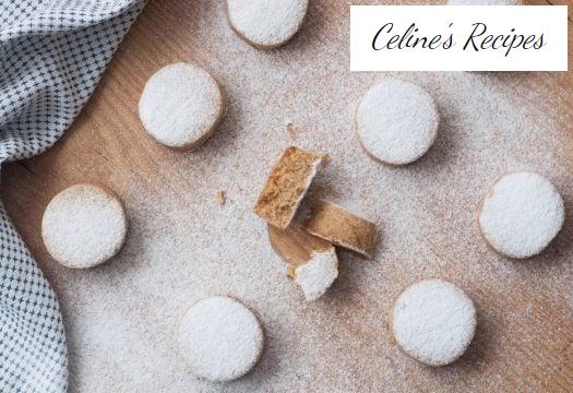 Homemade almond polvorones. Christmas recipe