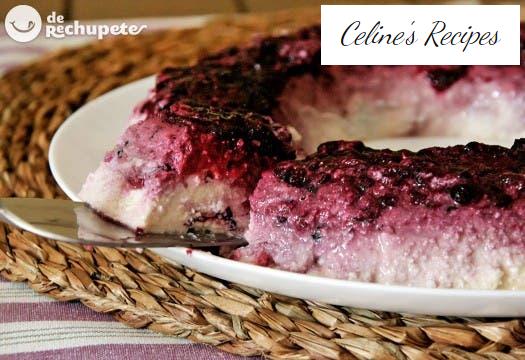 Cheese pudding with red berries