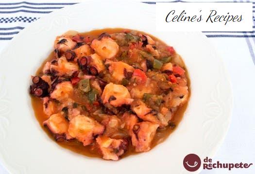 Octopus a la sochantre. Galician recipe