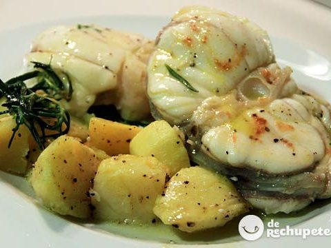 Grilled monkfish with thyme and rosemary