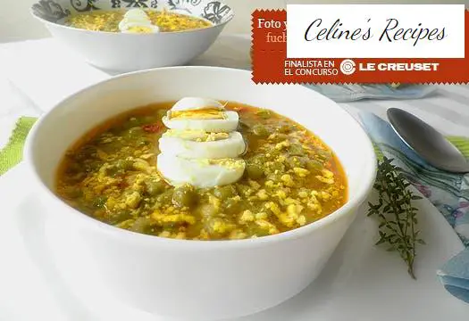 Pea soup with chorizo