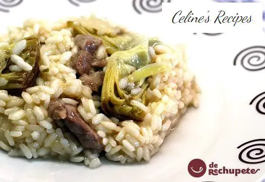 Risotto with artichokes and lamb