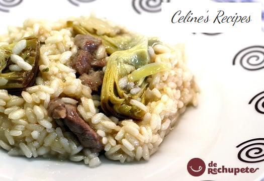 Risotto with artichokes and lamb