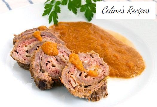 Beef roti with ham and cheese