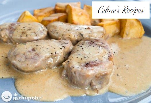 Pork tenderloin in cheese sauce