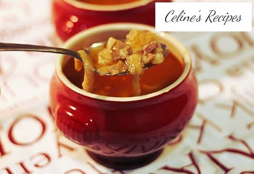 Seafood soup with smoked and prawns