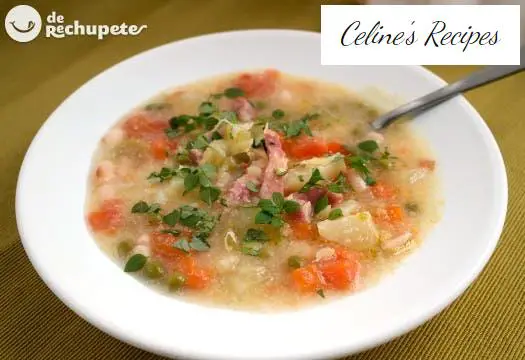Minestrone vegetable soup. Italian recipe