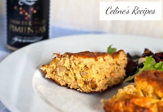 Soufflé or salmon soufflé with 5 peppers