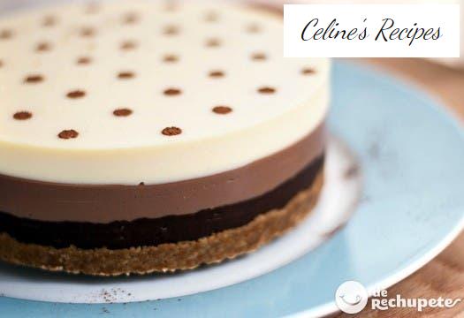 Cake with three chocolates