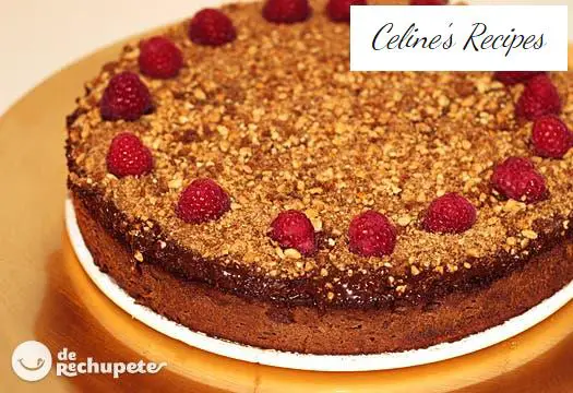 Mexican chocolate cake with raspberries