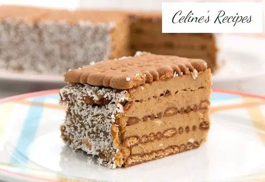 Biscuit cake with coffee cream