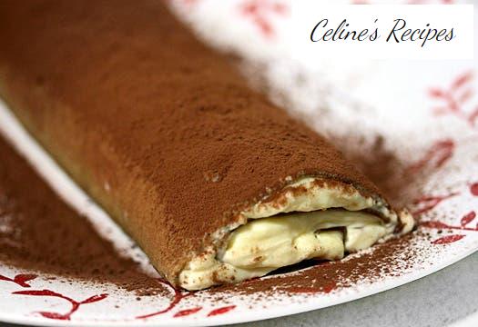 Two desserts in one: Gypsy Arm and Tiramisu