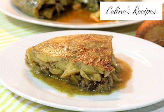 Potato omelette with boletus