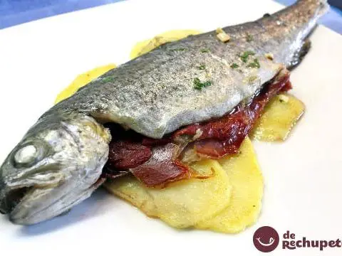 Baked stuffed trout