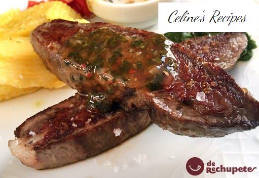 Beef vacuum with chimichurri