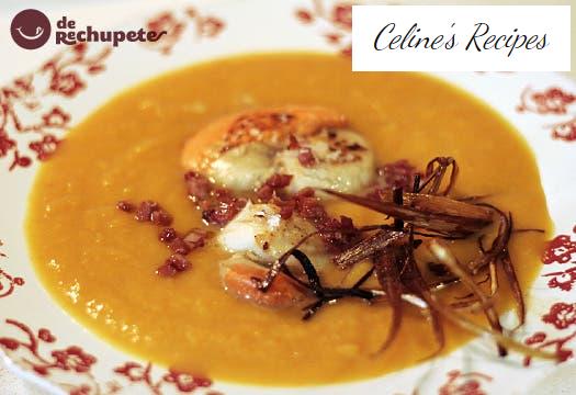 Galician scallops on cream of carrots