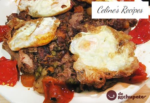 Xarrete and fried eggs with lace